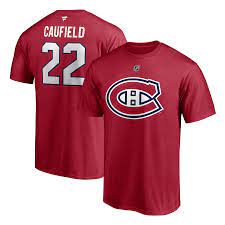 NHL Montreal Canadiens Caufield #22 Name & Number Fanatics Tee (red)