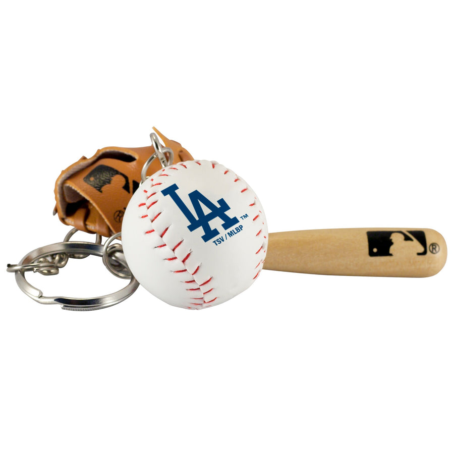 MLB Los Angeles Dodgers Bat, Ball & Glove Keychain