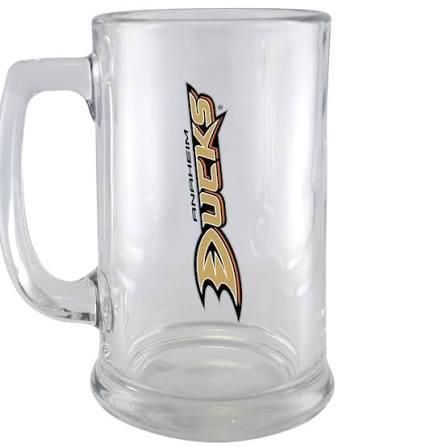 NHL Anaheim Ducks Logo 15oz Glass Beer Stein