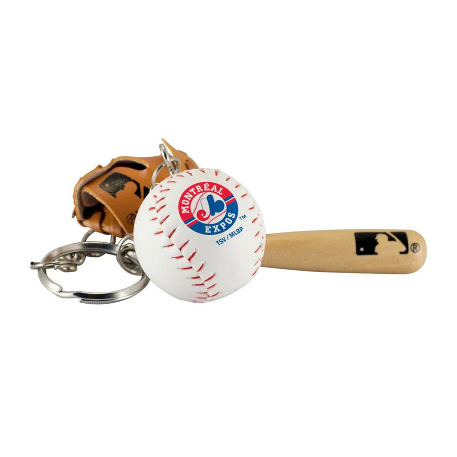 MLB Montreal Expos Bat, Ball & Glove Keychain
