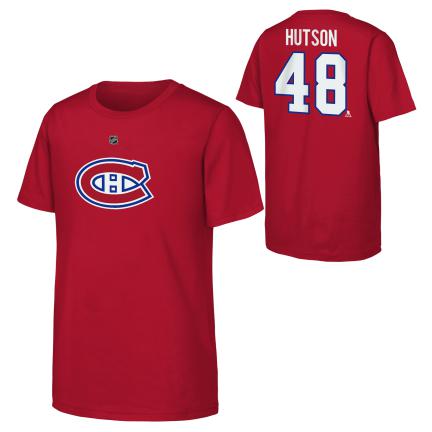 NHL Montreal Canadiens Youth  "Lane Hutson #48 " Player Tee (red)