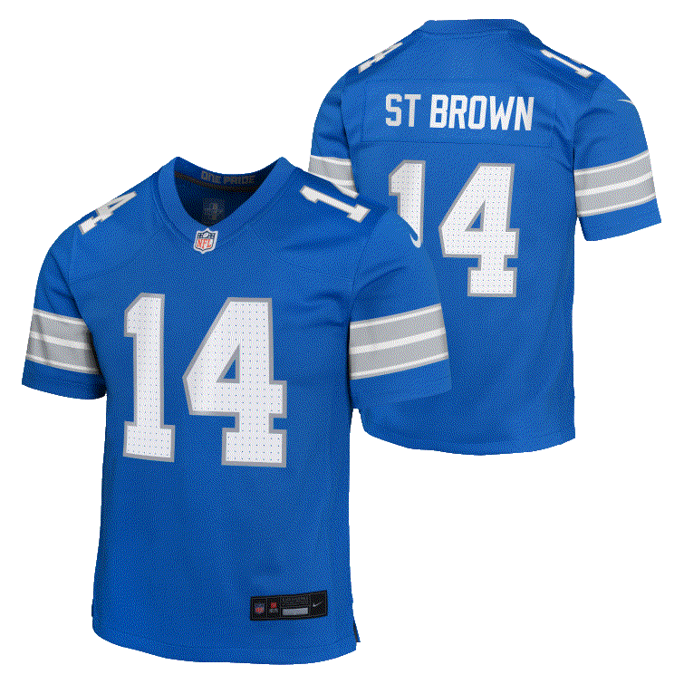 NFL Detroit Lions Youth "St Brown" #14 Nike Jersey