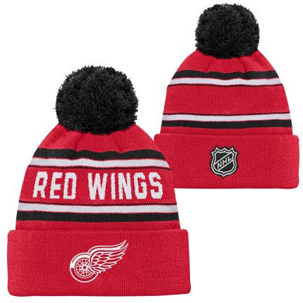 NHL Detroit Red Wings KIDS Jacquard Toque with Pom
