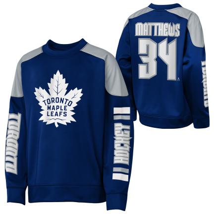 NHL Toronto Maple Leafs Youth Auston Matthews Poly Fleece Crew