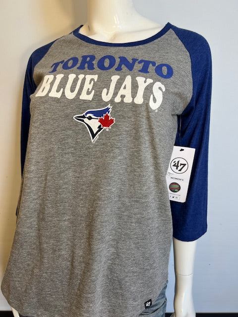 MLB Toronto Blue Jays Womens S 47 Brand 3/4 Sleeve Tee (online only)