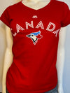 MLB Toronto Blue Jays Womens Majestic Canada Day V Tee (online only)