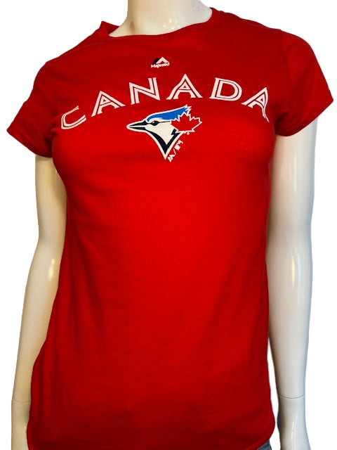 MLB Toronto Blue Jays Womens Majestic Canada Day Tee (online only)