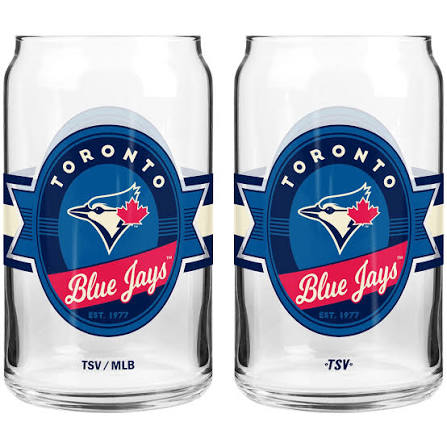 MLB Toronto Blue Jays Nostalgia Label 16 oz Can Glass (price per glass)