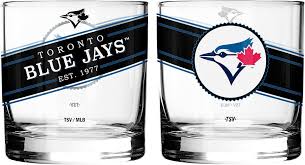 MLB Toronto Blue Jays "Black Label" Rocks 10oz Glass Set (2 pack)
