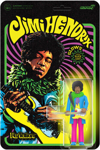 Jimi Hendrix (Blacklight) Figure  - Super7 ReAction