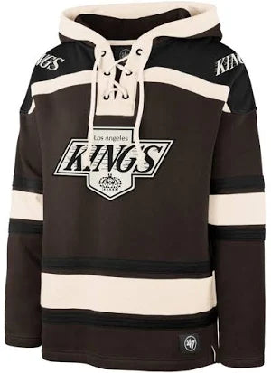 NHL Los Angeles Kings 47 Brand Mens "Small" Vintage Lacer Hoodie (Brown)