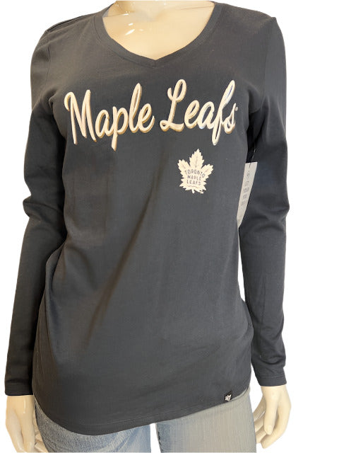 NHL Toronto Maple Leafs Women's '47 Brand  Long Sleeve V Tee (online only)