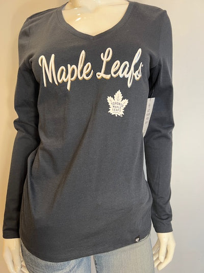 NHL Toronto Maple Leafs Women's '47 Brand  Long Sleeve V Tee (online only)
