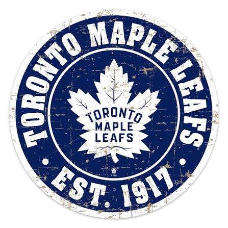 Toronto Maple Leafs PVC Logo Sign - Round Distressed 22"