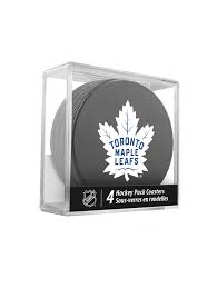 NHL Toronto Maple Leafs Hockey Puck Coasters in Cube