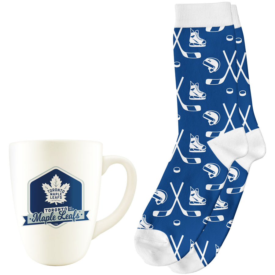 NHL Toronto Maple Leafs 14oz Retro Diner Mug with Socks (mens)