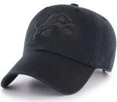 NFL Detroit Lions 47 Brand Clean Up Adjustable Hat (Black on black)