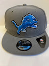 NFL Dallas Detroit Lions New Era 9Fifty Snapback Hat (Blue on Grey)