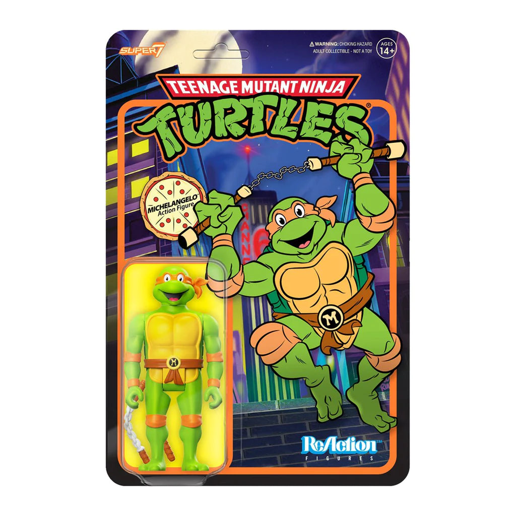 Michelangelo Teenage Mutant Ninja Turtles 3.75” Action Figure  - Super7 Reaction