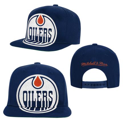 NHL Edmonton Oilers Youth Mitchell & Ness XL Logo Snapback Hat