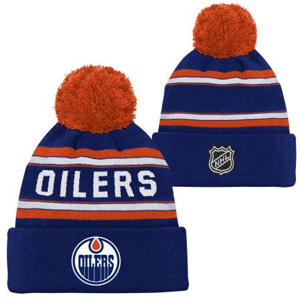 NHL Edmonton Oilers KIDS Jacquard Toque with Pom