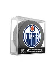NHL Edmonton Oilers Hockey Puck Coasters in Cube