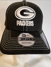 NFL Green Bay Packers 9Forty New Era Black with White Adjustable Hat