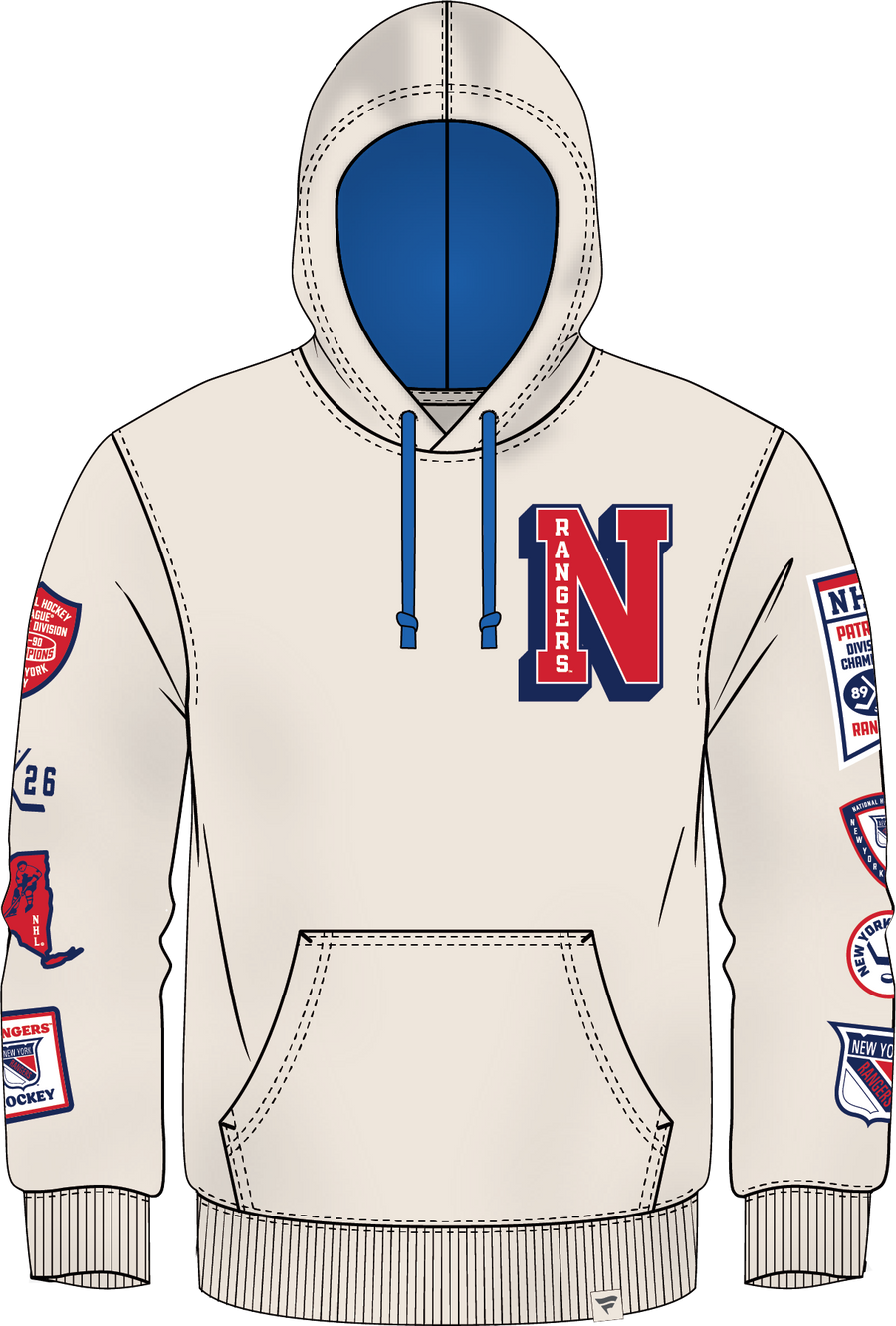 NHL New York Rangers Fanatics Letterman Fleece Hoodie