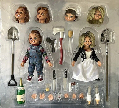 NECA Bride Of Chucky Ultimate Chucky & Tiffany 4" Action Figure 2 Pack New