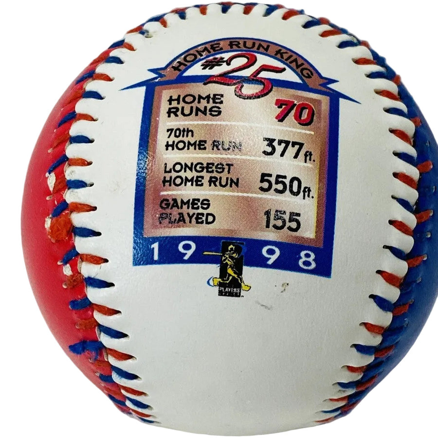 Vintage 1998 MARK MCGWIRE #25 70 Home Run Record Commemorative BASEBALL Fotoball
