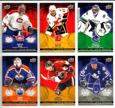 2009-10 UPPER DECK MCDONALDS COMPLETE 50 HOCKEY CARD SET + 6 CHECKLISTS