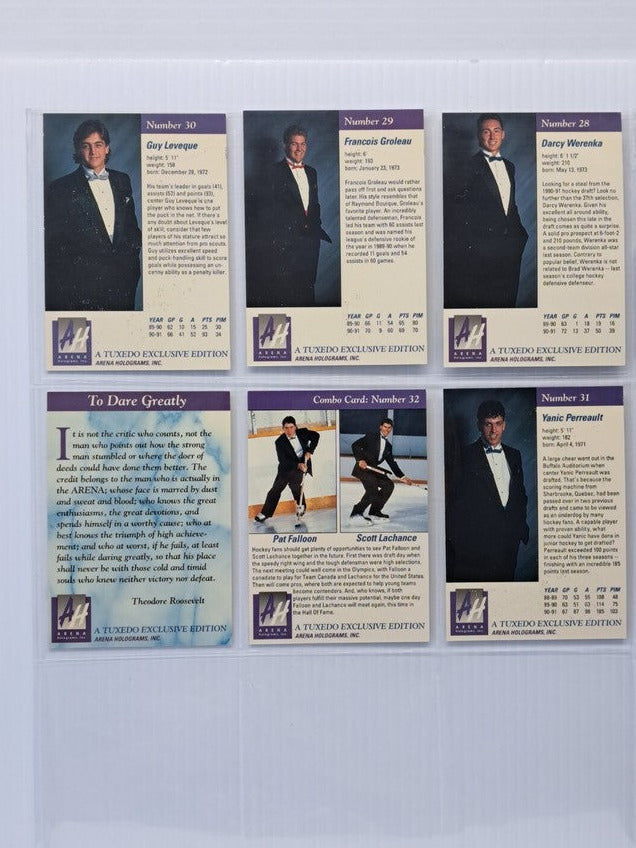 1991 Arena American Hockey Draft Pick Set, 33 Card Set with Certification