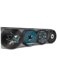 NHL San Jose Sharks 4 pack Hockey Puck Set