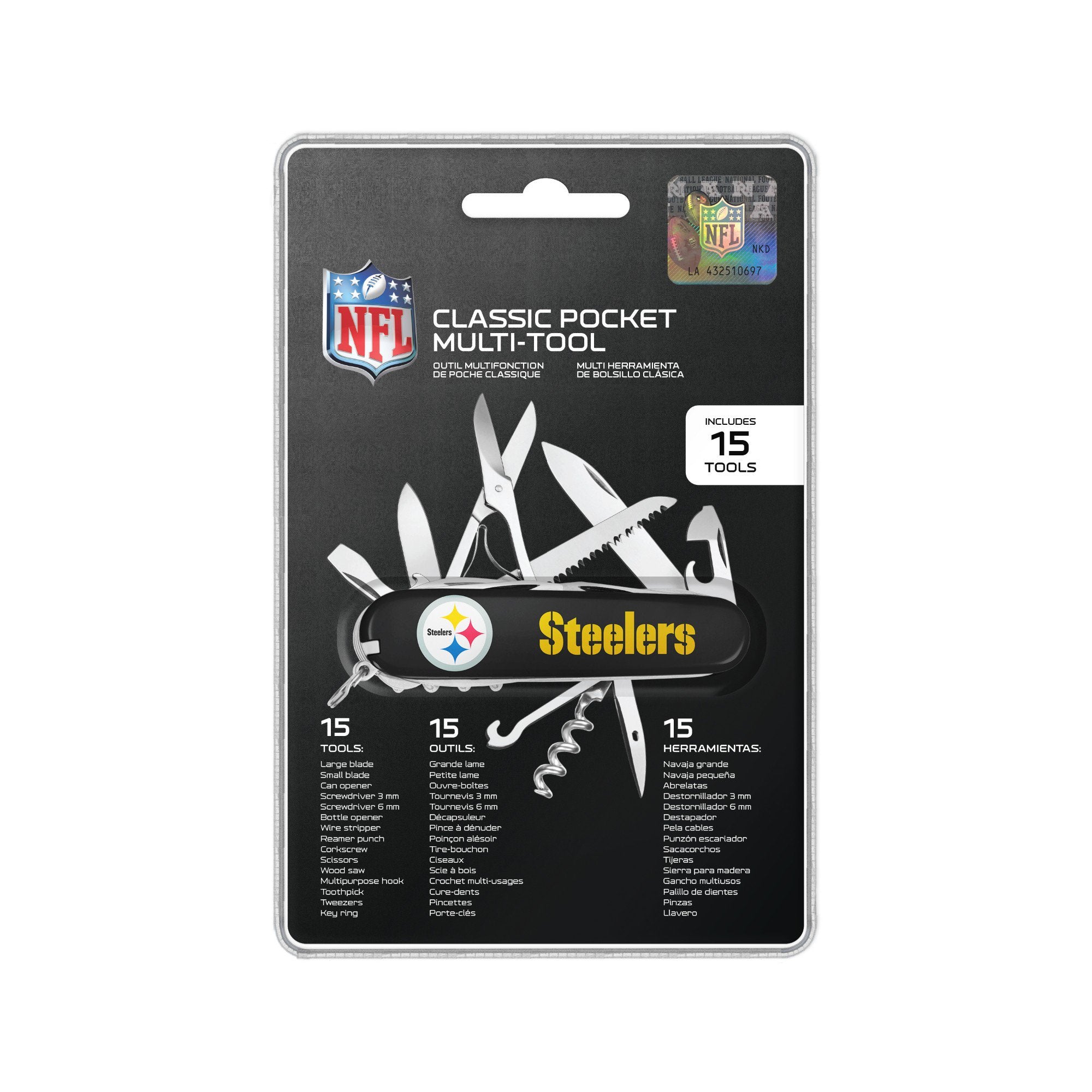 NFL Pittsburg Steelers Classic Pocket Multi Tool (15 piece tool)
