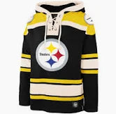 NFL Pittsburgh Steelers Mens 47 Brand Lace Up Hoodie