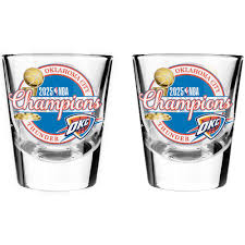 NBA Oklahoma City Thunder 2025 NBA Champions 2oz Shot Glass (2 pack set)
