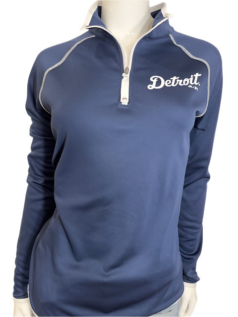 MLB Detroit Tigers Womens Majestic 1/4 Zip Pullover (online only)