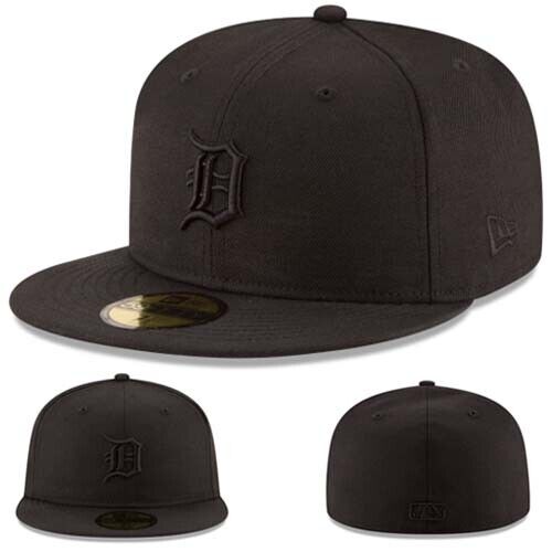 MLB Detroit Tigers New Era 59Fifty Black/Black Fitted Hat