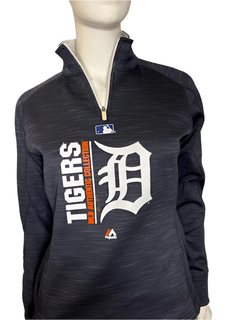 MLB Detroit Tigers Womens Majestic Authentic Collection 1/4 Zip Pullover (online only)