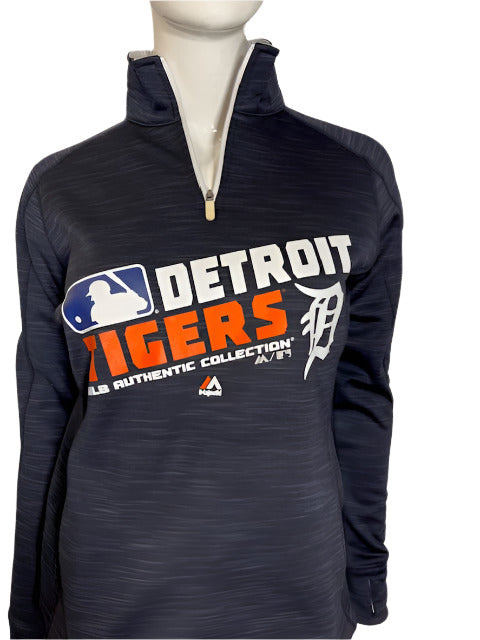 MLB Detroit Tigers Womens Majestic Authentic Collection 1/4 Zip Pullover (online only)