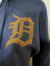 MLB Detroit Tigers Womens Majestic Bling Logo Zip Hoodie (online only)