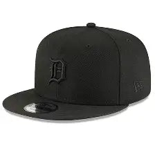 MLB Detroit Tigers Basic Black on Black New Era 9Fifty Snapback Hat
