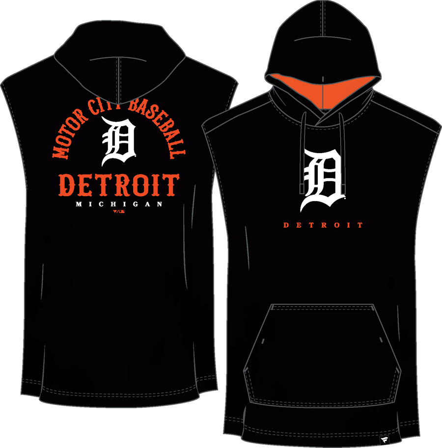 MLB Detroit Tigers Fanatics Fire Speed Sleeveless Hooded Tee (Black)