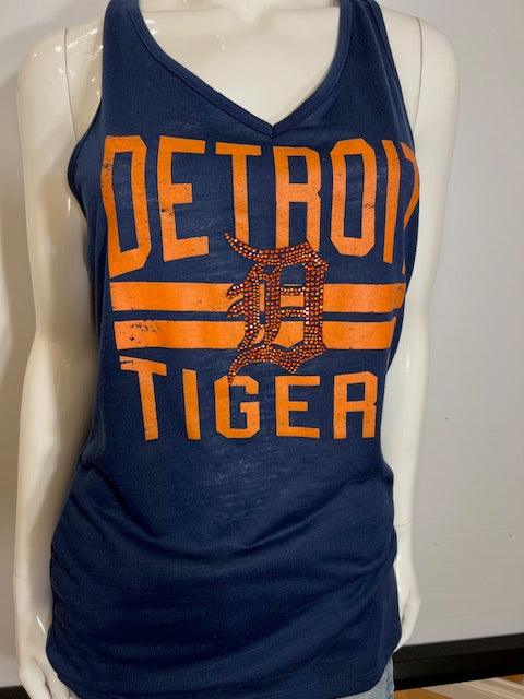 MLB Detroit Tigers Womens M Majestic Bling Logo Tank (online only)