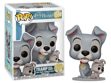 Funko POP Tramp with Puppy #1554 -Disney Lady & The Tramp 70th Anniversary