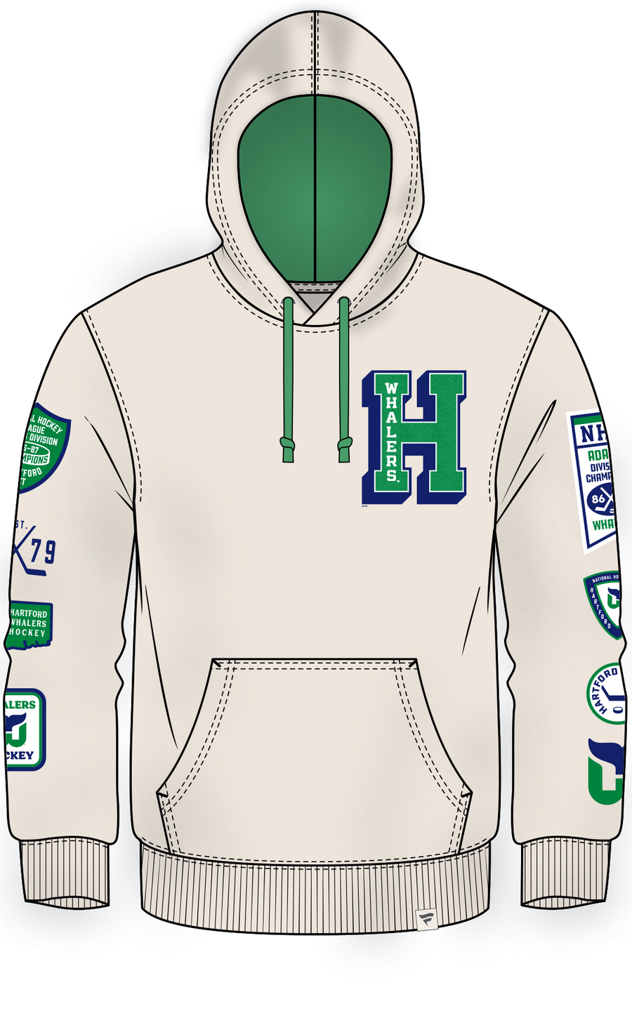 NHL Hartford Whalers Fanatics Letterman Fleece Hoodie