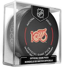 NHL Detroit Red Wings 100th Anniversary 2025-26 Hockey Puck in case