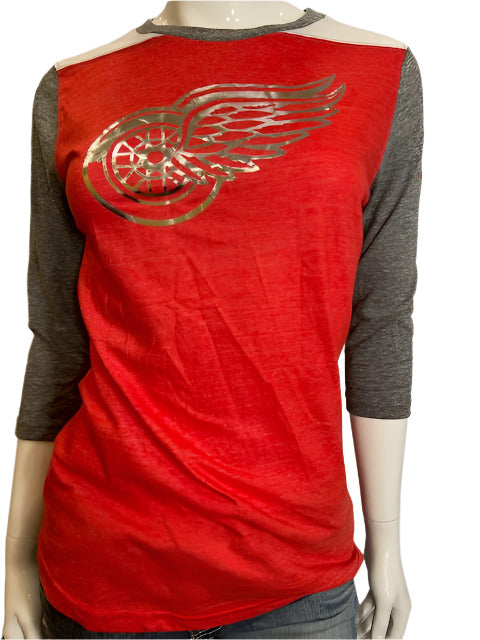 NHL Detroit Red Wings Women's Fanatics 3/4 Sleeve Tee (online only)