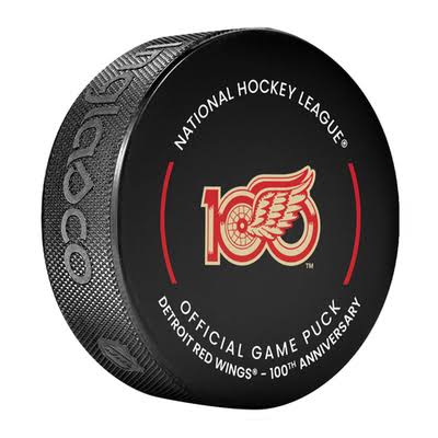 NHL Detroit Red Wings 100th Anniversary 2025-26 Hockey Puck in case