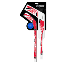 NHL Detroit Red Wings Breakaway Plastic Mini Stick & Goalie Stick with Foam Ball